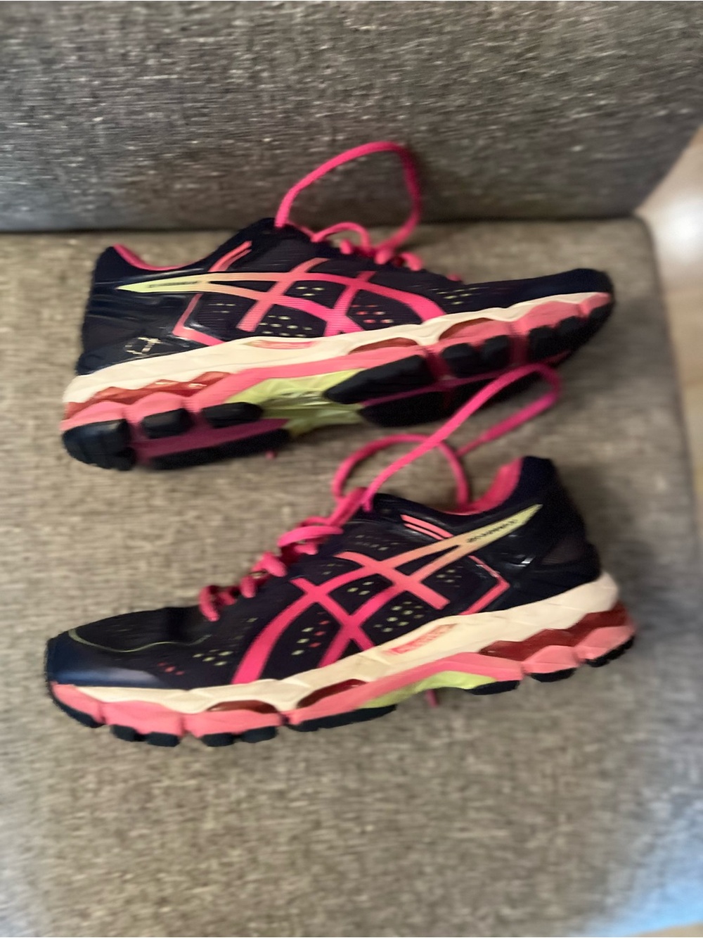 ASICS Gel Kayano 22 Indigo Blue/Pink Glow Pistachio Sneakers - Picture 4 of 9
